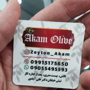 طرح لایه باز کارت ویزیت مربعی برجسته زیتون سرا