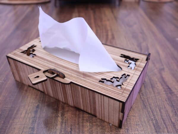 دانلود فایل لایه‌باز وکتور جعبه دستمال کاغذی – طراحی دقیق و قابل ویرایش برای برش لیزری